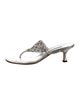 Manolo Blahnik Leather Crystal Embellishments Slides