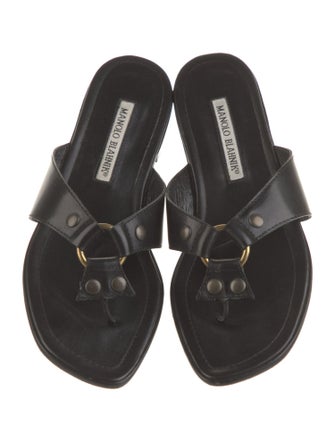 Manolo Blahnik Leather Slides