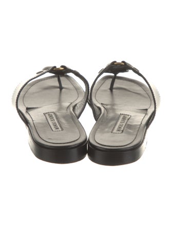 Manolo Blahnik Leather Slides