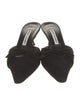 Manolo Blahnik Suede Bow Accents Mules