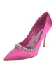 Manolo Blahnik Satin Crystal Embellishments Pumps