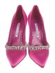 Manolo Blahnik Satin Crystal Embellishments Pumps