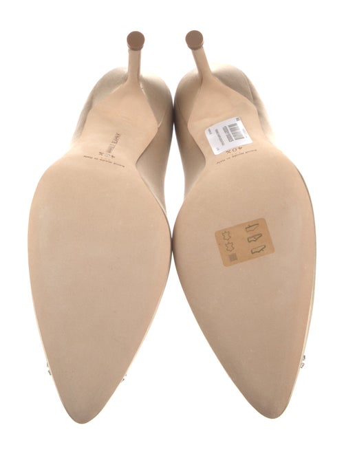 Manolo Blahnik Satin Crystal Embellishments Pumps