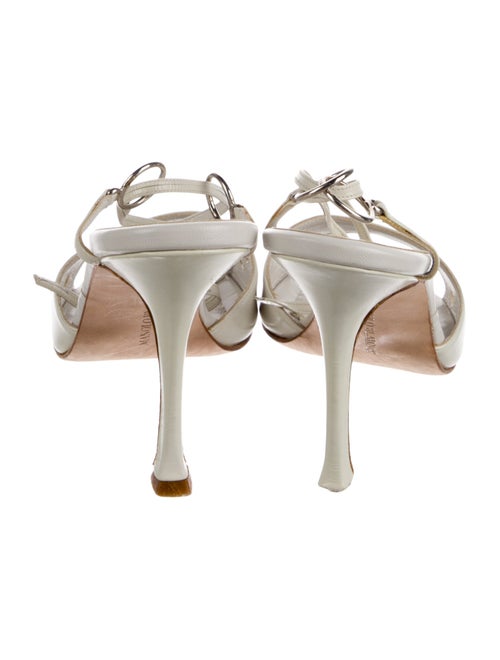 Manolo Blahnik Leather Lasercut Accents Sandals