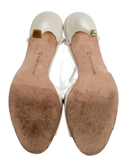 Manolo Blahnik Leather Lasercut Accents Sandals