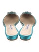 Manolo Blahnik Satin Crystal Embellishments Mules