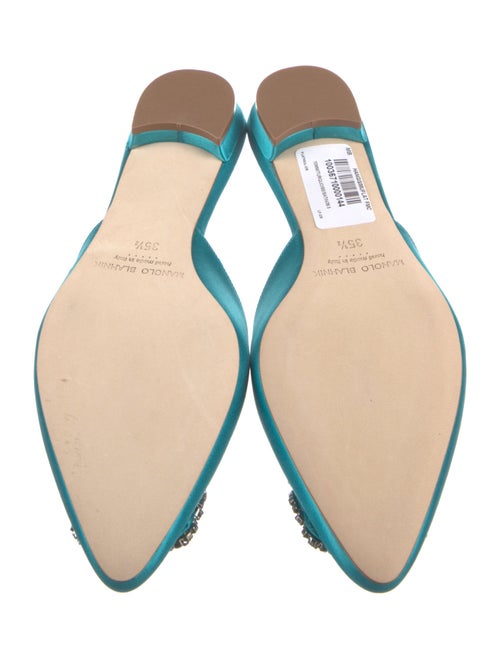 Manolo Blahnik Satin Crystal Embellishments Mules