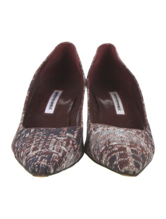 Manolo Blahnik Tweed Pattern Pumps