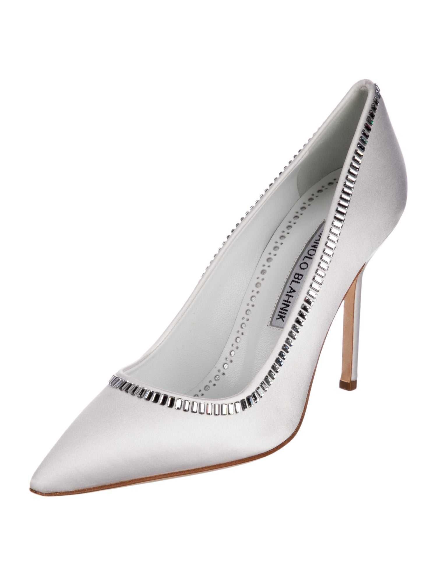 Manolo Blahnik Velvet Crystal Embellishments Pumps