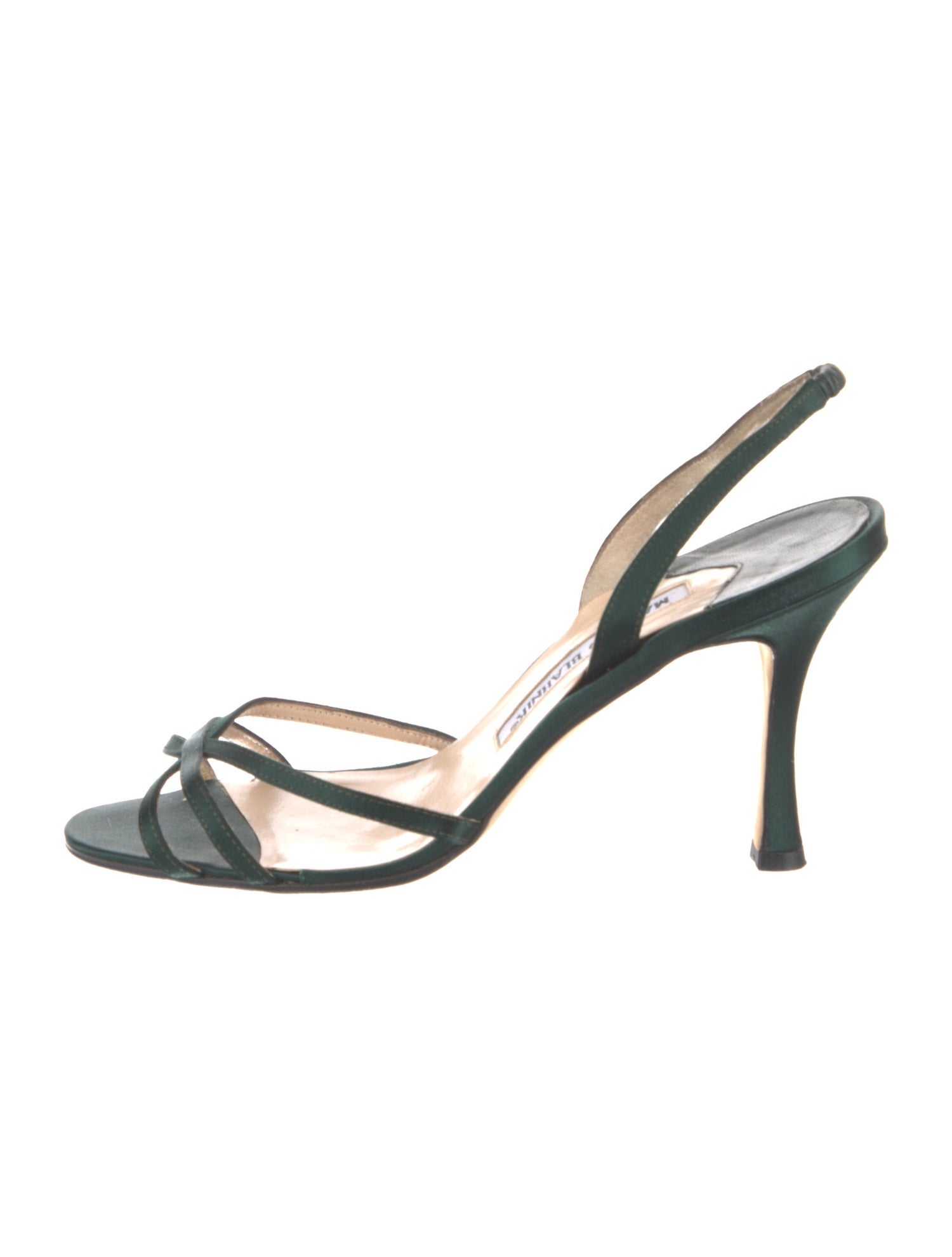 Manolo Blahnik Satin Slingback Sandals