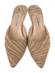 Manolo Blahnik Suede Animal Print Mules