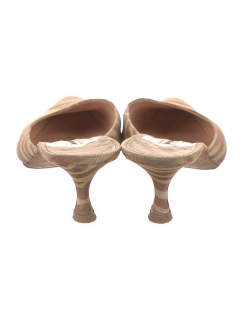 Manolo Blahnik Suede Animal Print Mules