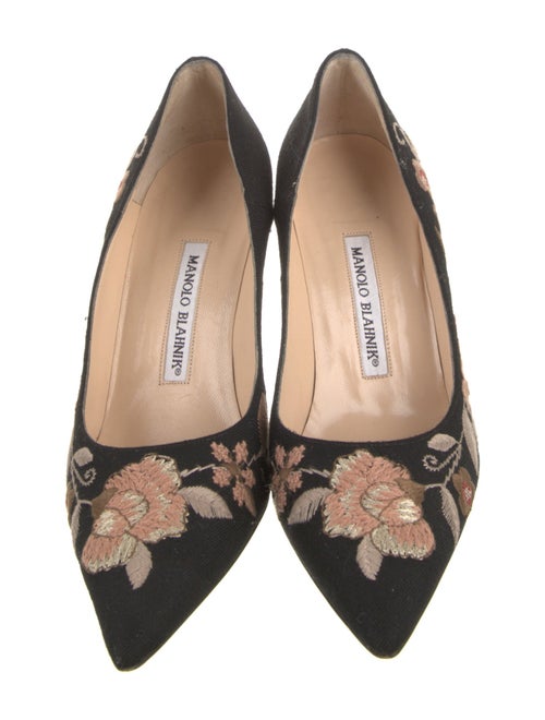 Manolo Blahnik Canvas Floral Print Pumps