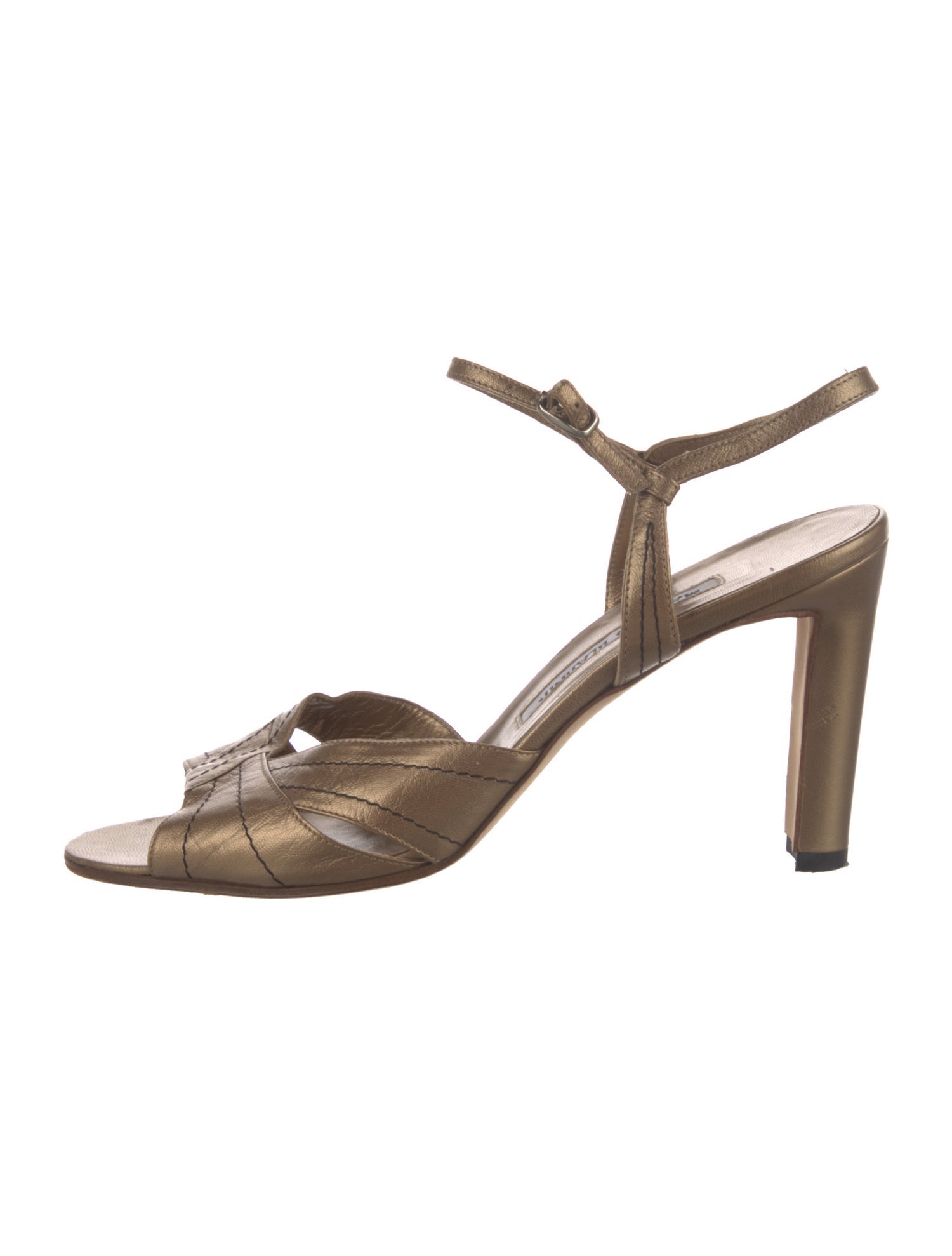 Manolo Blahnik Leather Slingback Sandals