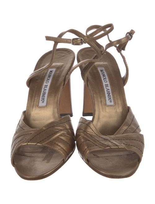 Manolo Blahnik Leather Slingback Sandals