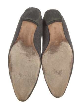 Manolo Blahnik Denim Crystal Embellishments Flats