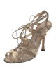 Manolo Blahnik Snakeskin Animal Print Slingback Sandals