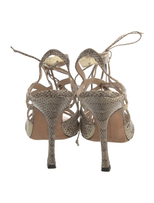 Manolo Blahnik Snakeskin Animal Print Slingback Sandals