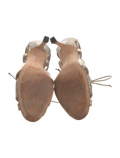 Manolo Blahnik Snakeskin Animal Print Slingback Sandals