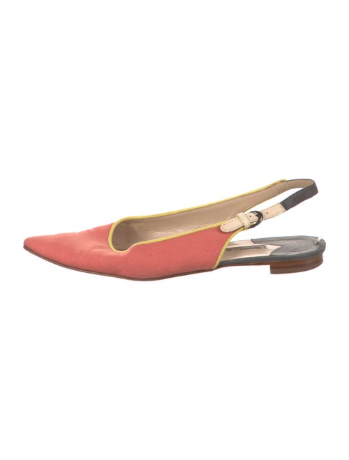 Manolo Blahnik Canvas Slingback Flats