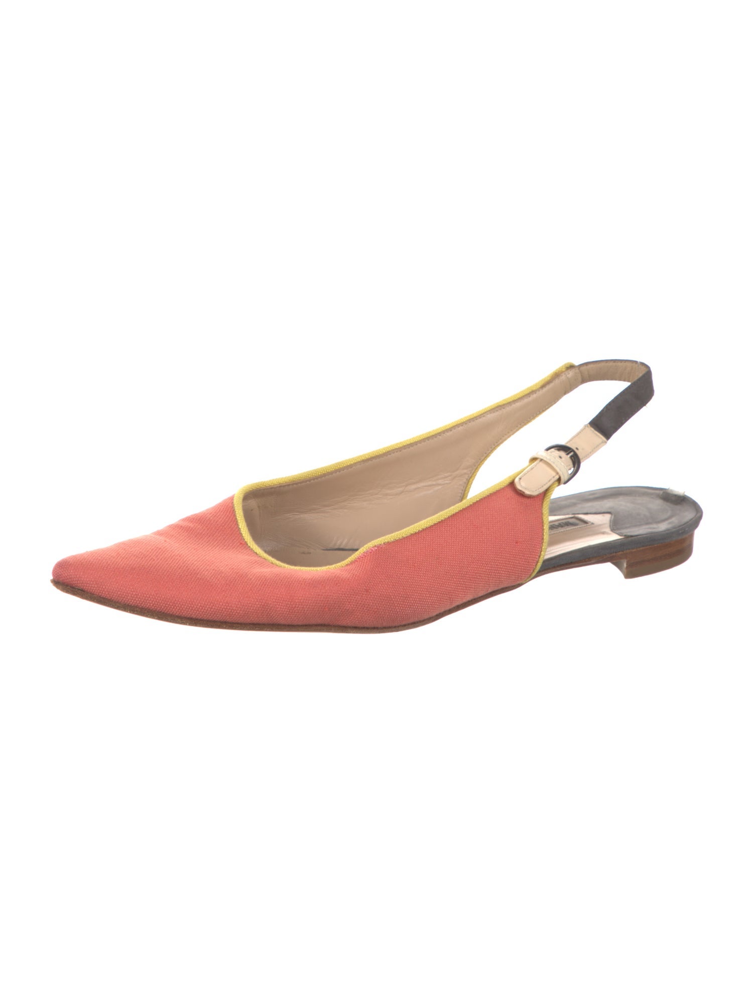 Manolo Blahnik Canvas Slingback Flats
