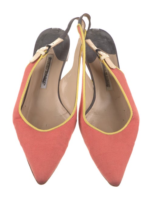 Manolo Blahnik Canvas Slingback Flats