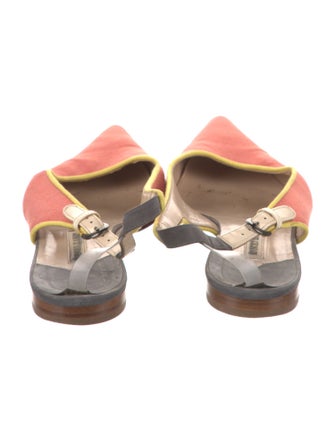 Manolo Blahnik Canvas Slingback Flats