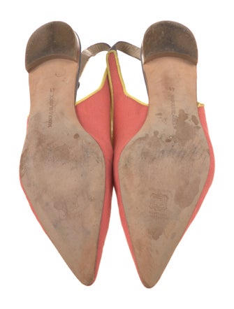 Manolo Blahnik Canvas Slingback Flats