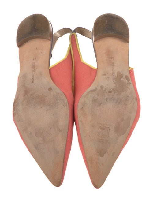 Manolo Blahnik Canvas Slingback Flats