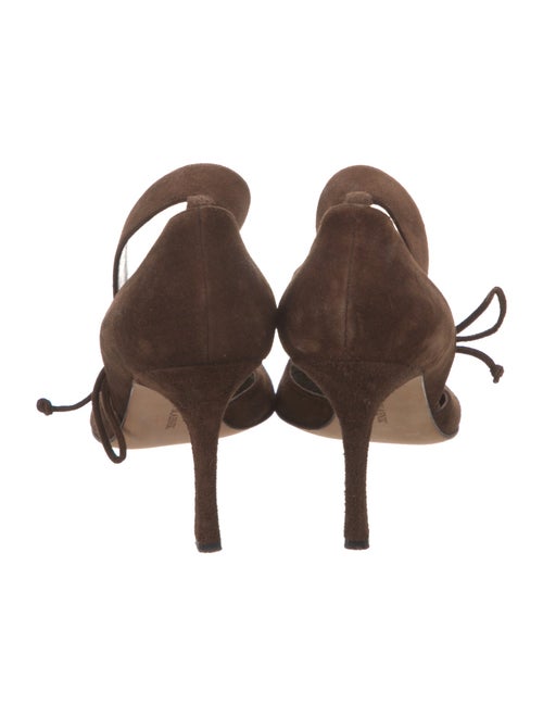 Manolo Blahnik Suede D'Orsay Pumps