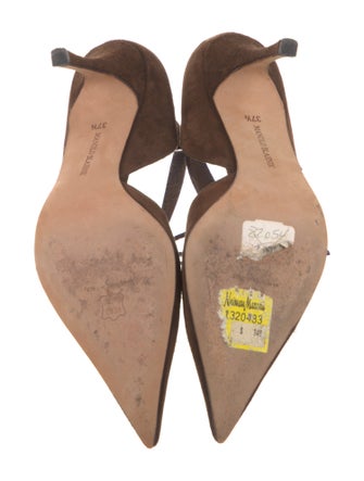 Manolo Blahnik Suede D'Orsay Pumps