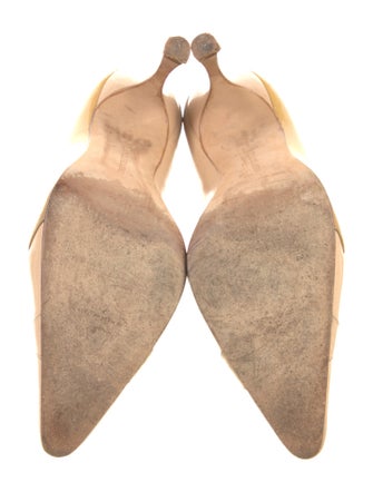 Manolo Blahnik Patent Leather Cutout Accent Pumps