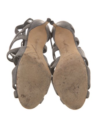 Manolo Blahnik Suede Cutout Accent Slingback Sandals