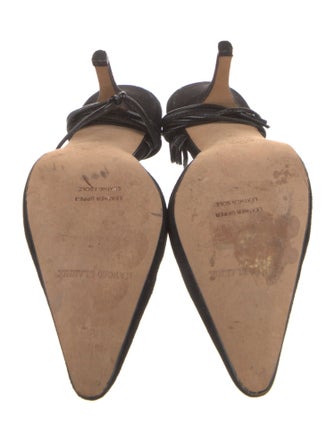 Manolo Blahnik Suede T-Strap Pumps
