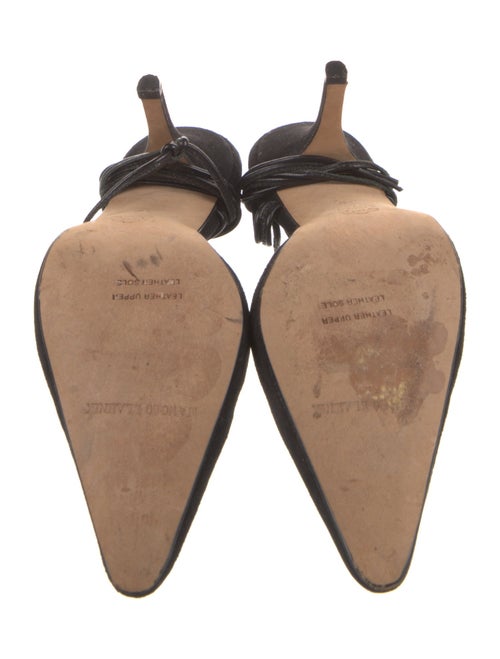 Manolo Blahnik Suede T-Strap Pumps