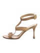 Manolo Blahnik Leather T-Strap Sandals