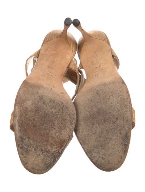 Manolo Blahnik Leather T-Strap Sandals