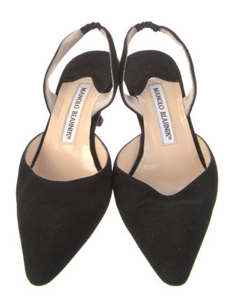 Manolo Blahnik Suede Slingback Pumps