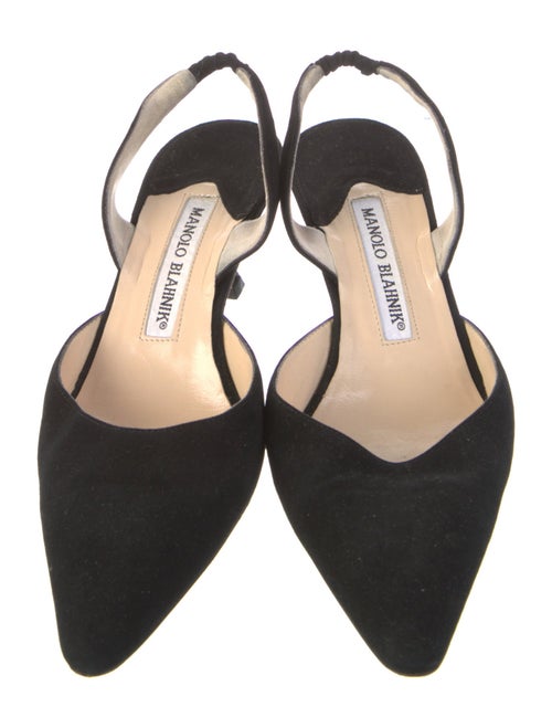 Manolo Blahnik Suede Slingback Pumps