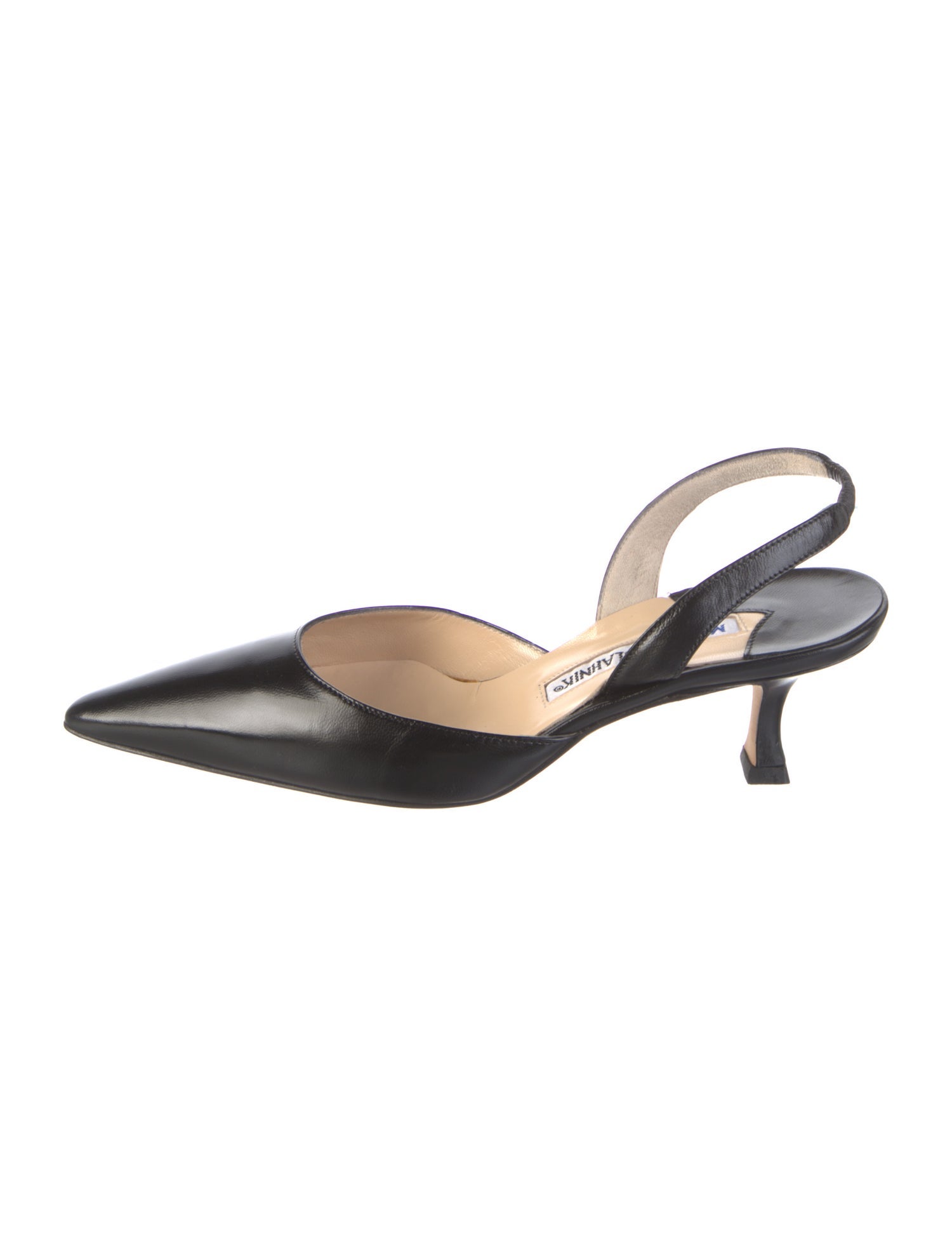 Manolo Blahnik Leather Slingback Pumps