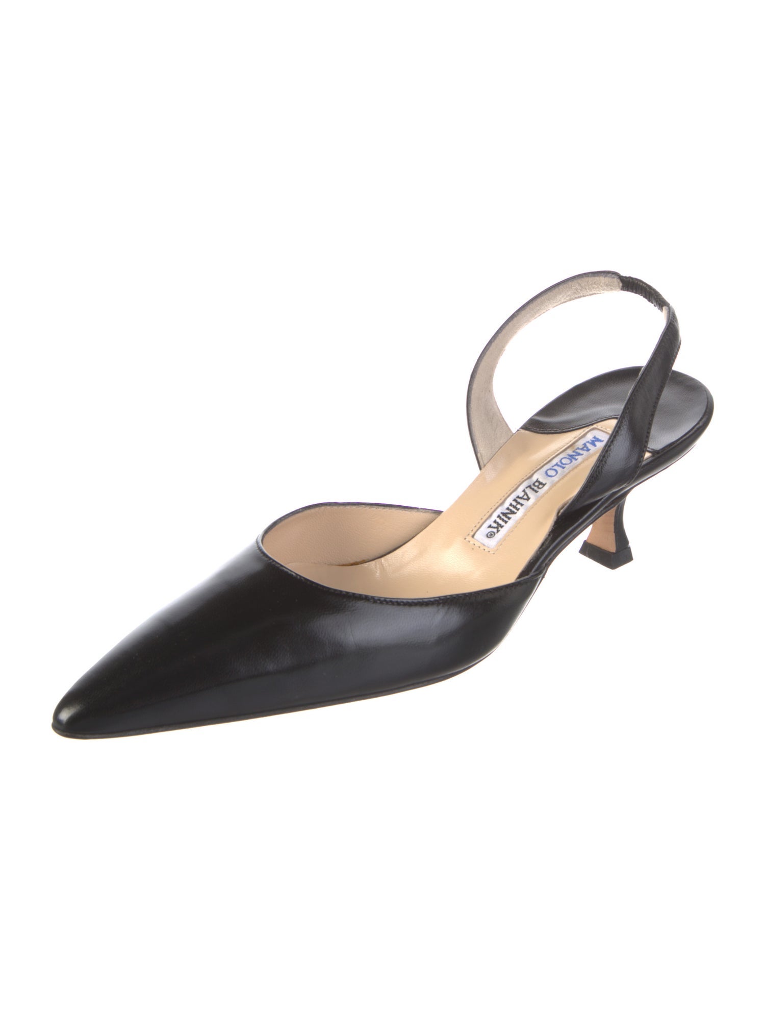 Manolo Blahnik Leather Slingback Pumps