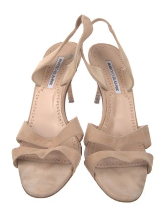 Manolo Blahnik Suede Slingback Sandals