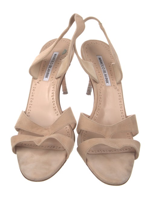 Manolo Blahnik Suede Slingback Sandals