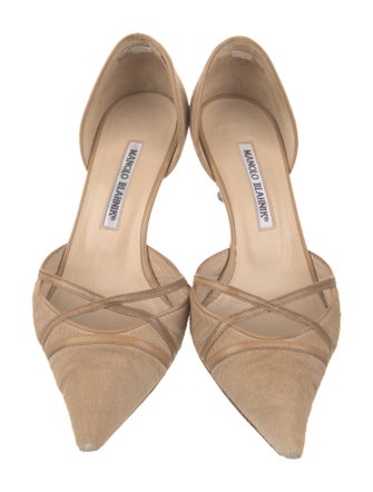 Manolo Blahnik Canvas D'Orsay Pumps
