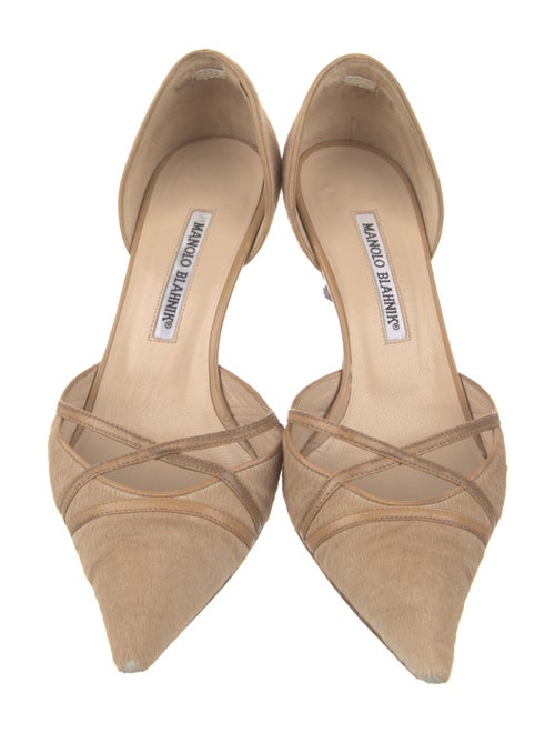 Manolo Blahnik Canvas D'Orsay Pumps