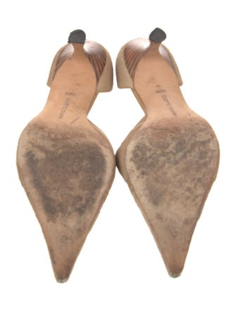 Manolo Blahnik Canvas D'Orsay Pumps