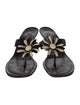 Manolo Blahnik Patent Leather Floral Print Slides