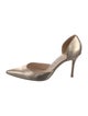 Manolo Blahnik Leather Crystal Embellishments D'Orsay Pumps