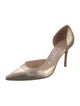 Manolo Blahnik Leather Crystal Embellishments D'Orsay Pumps