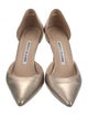 Manolo Blahnik Leather Crystal Embellishments D'Orsay Pumps